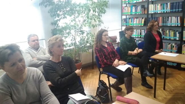 Nauczyciele uczestniczący w lekcji otwartej  z historii