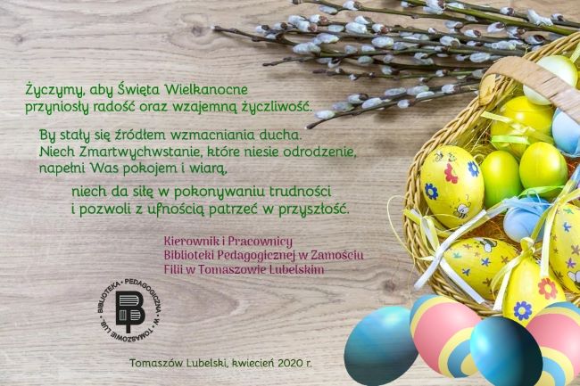 Kartka wielkanocna z życzeniami od pracowników