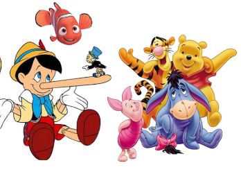 Na ilustracji ukazane są postacie animowane z popularnych bajek: Kaczor Donald, Nala z bajki "Król Lew", rybka z bajki "Gdzie jest Nemo?", Pinokio oraz bohaterowie ze Stumilowego Lasu Prosiaczek, Tygrysek, Kłapouchy i Kubuś Puchatek.