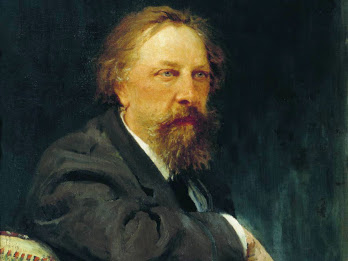 Ilustracja przedstawia portret Aleksieja Konstantynowicza Tołstoja w wieku dojrzałym. Portret wykonał Ilya Repin. Tołstoj jest ukazany w pozycji siedzącej, ma sporą brodę i włosy nieco dłuższe (za uszy), ubrany jest w marynarkę, prawą rękę opiera o krzesło.