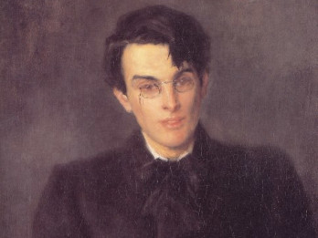 Portret młodego Williama Butlera Yeatsa autorstwa jego ojca, Johna. Yeats na obrazie jest ubrany na czarno, pod szyją ma ozdobną czarną chustę. Na nosie ma okulary. Włosy ma czarne, uczesane na lewą stronę.